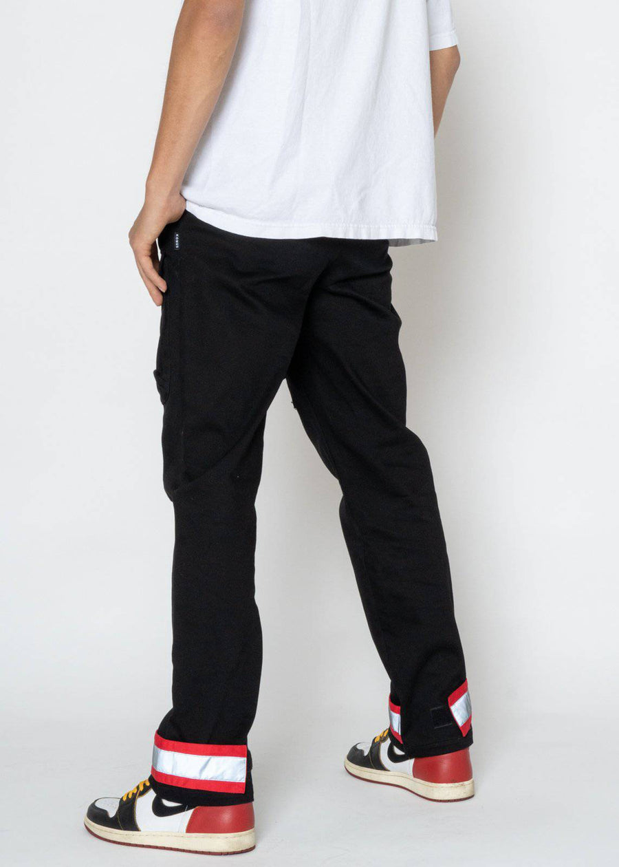 Konus Men's Cargo Pants with Reflective Tape in Black - shopatkonus