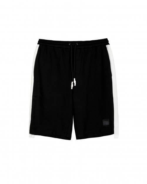 Konus Men's Sweat Shorts w/ White Tape on Side in Black - shopatkonus