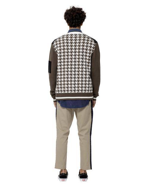 Konus Men's Cardigan With Polyester Panel in Olive - shopatkonus