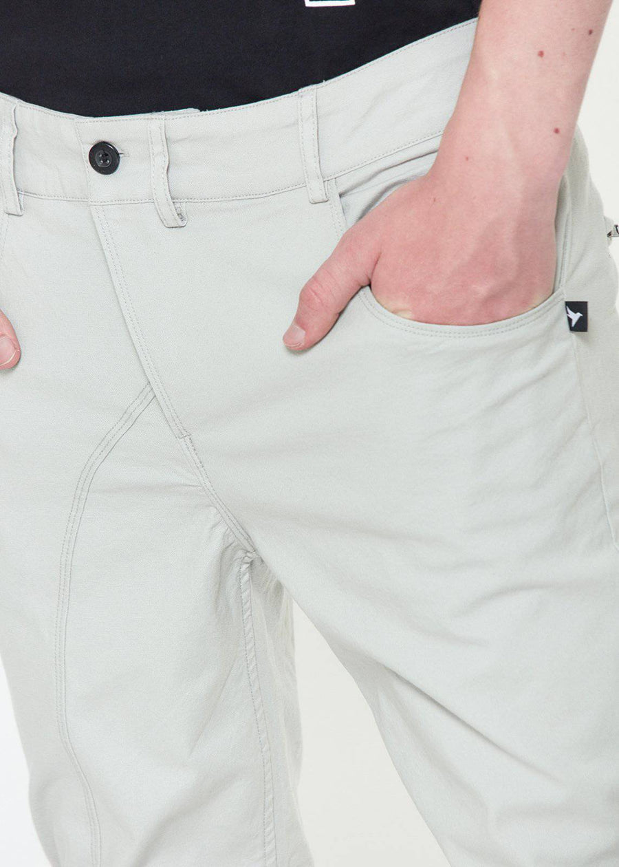 Konus Men's Chino Pant With Asymmetrical Zipper Fly in Gray - shopatkonus