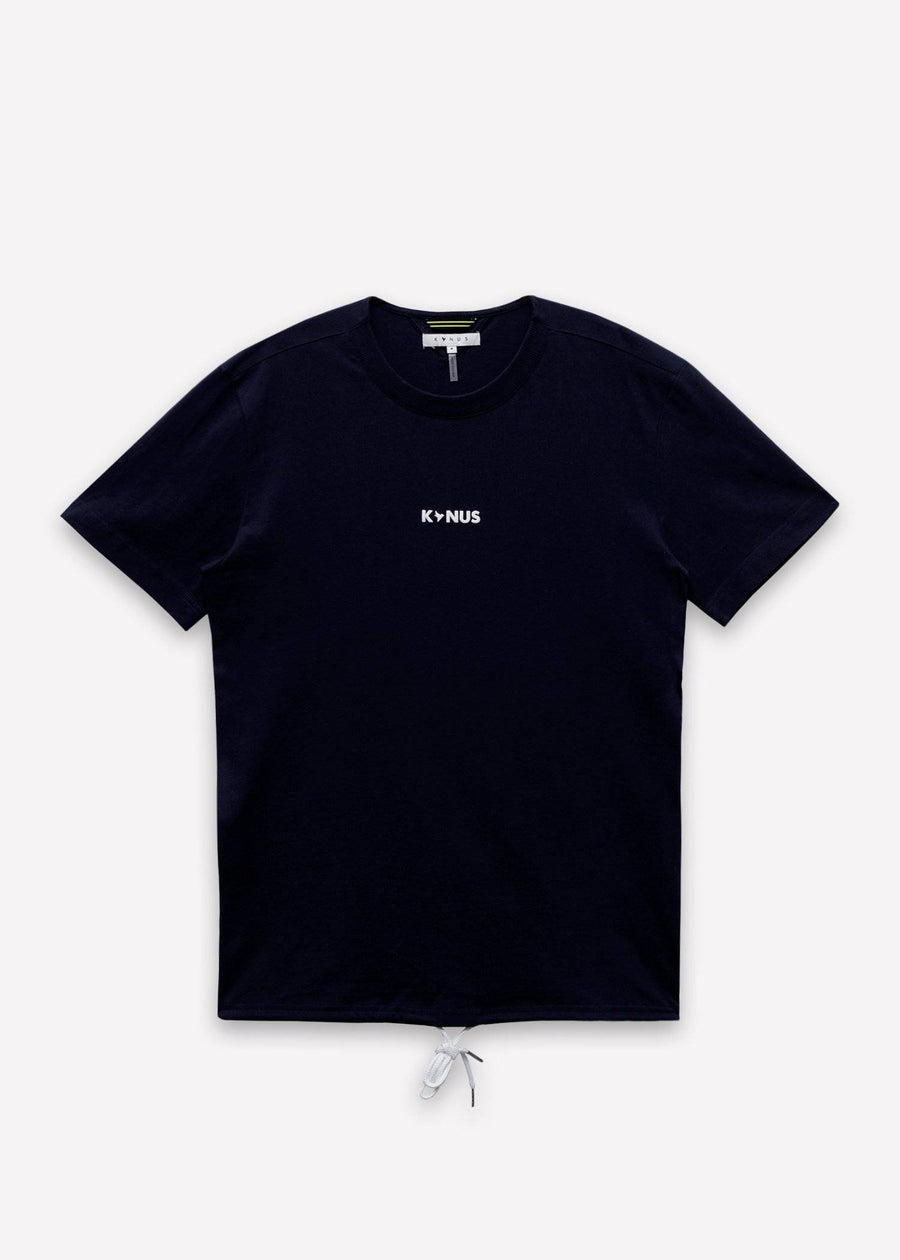 Konus Men's Short Sleeve Tee w/ Tape on Side Seam in Navy - shopatkonus