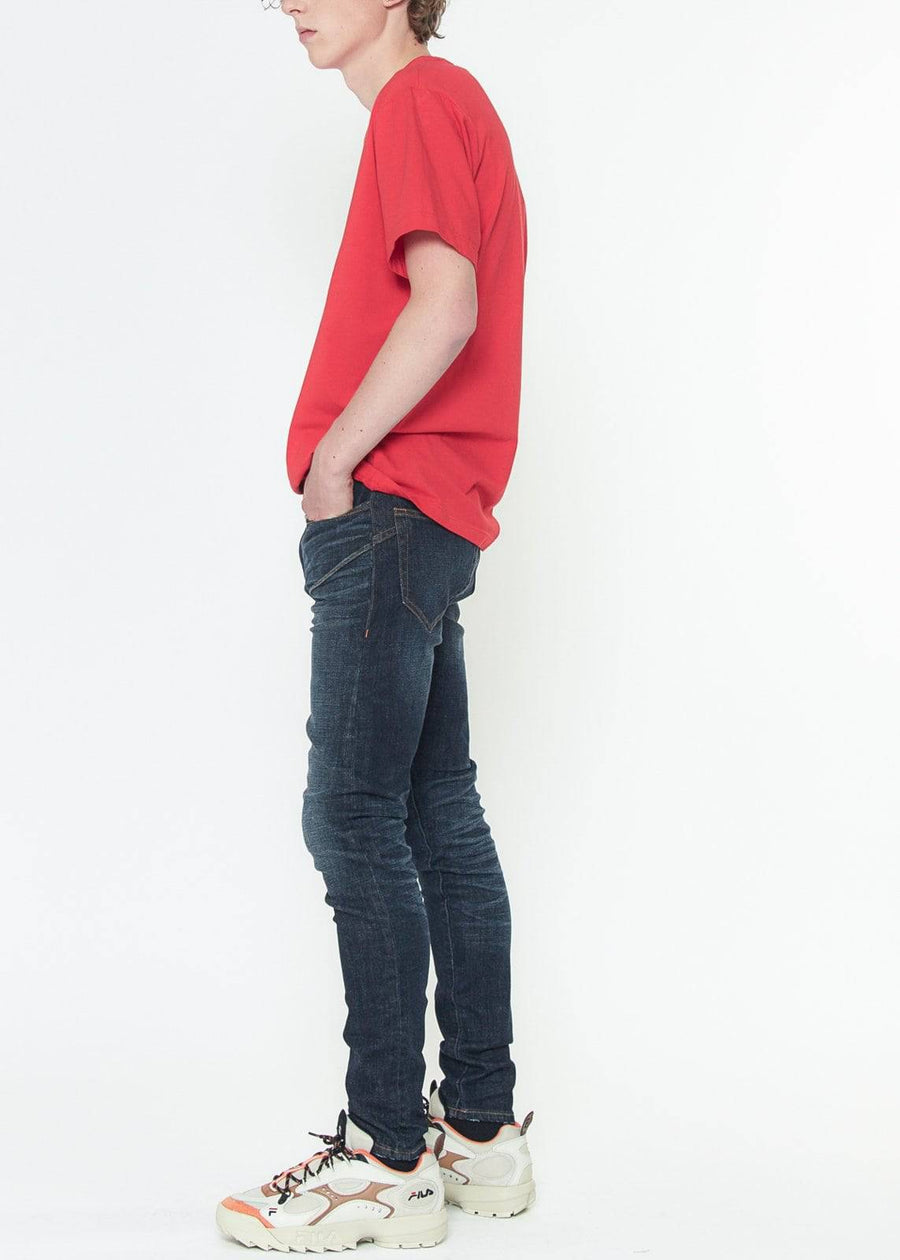 Konus Men's Skinny Jeans in Medium Wash in Dark Denim - shopatkonus