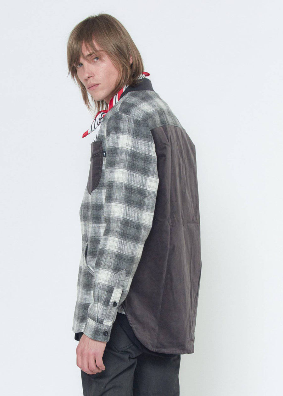 Konus Men's Wool Blend Shirt Jacket in Gray - shopatkonus