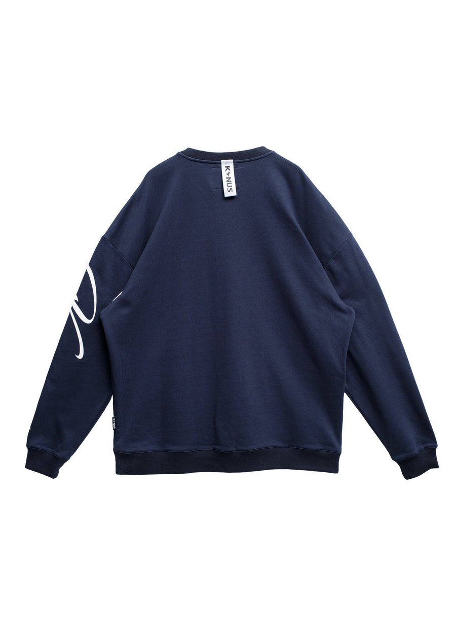 Konus Men's Oversized Sweatshirt w/ Zipper Pocket In Navy - shopatkonus