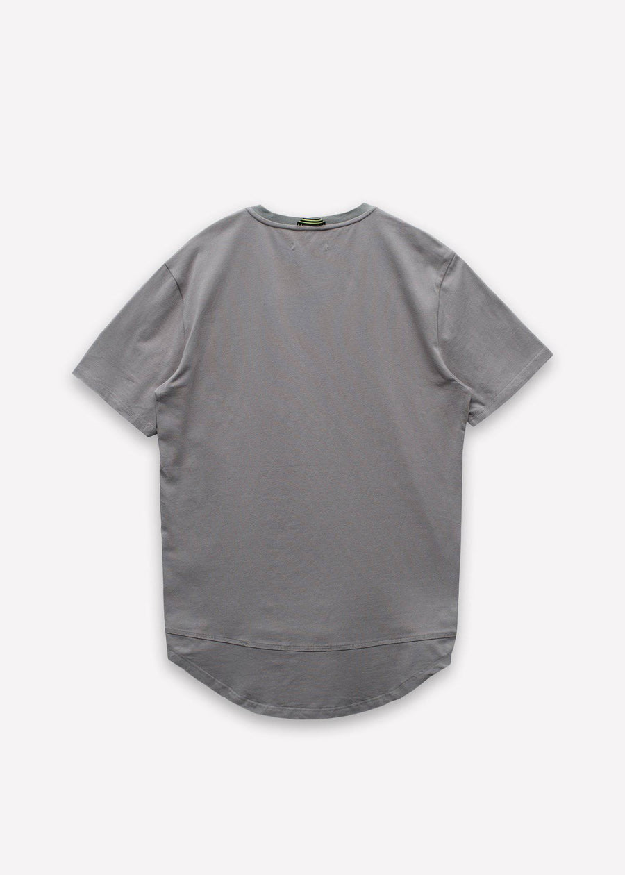 Konus Men's T-Shirt with Curved hem In Taupe - shopatkonus