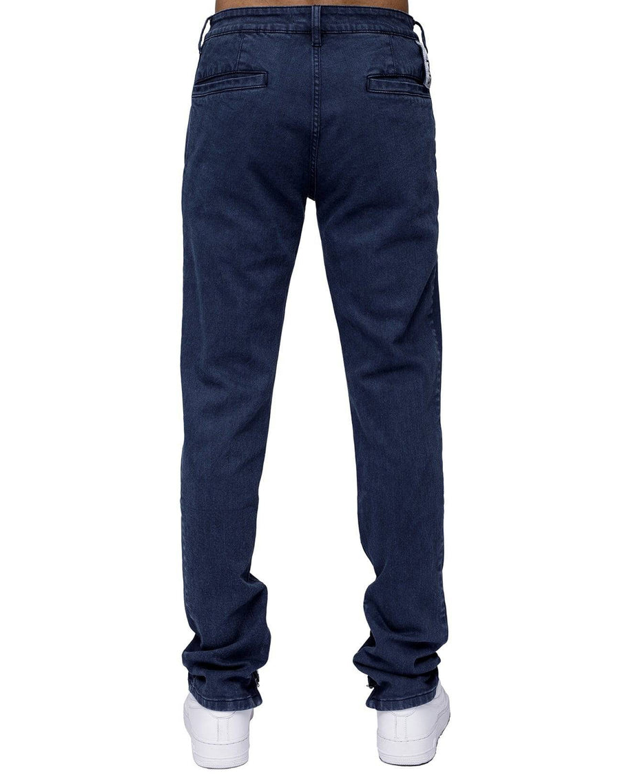 Konus Men's Ankle Zipper Pants In Navy - shopatkonus