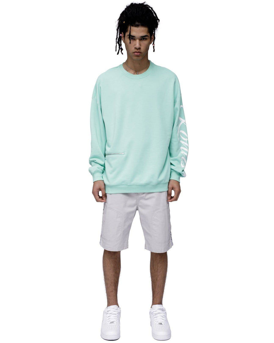Konus Men's Oversized Sweatshirt w/ Zipper Pocket In Mint - shopatkonus