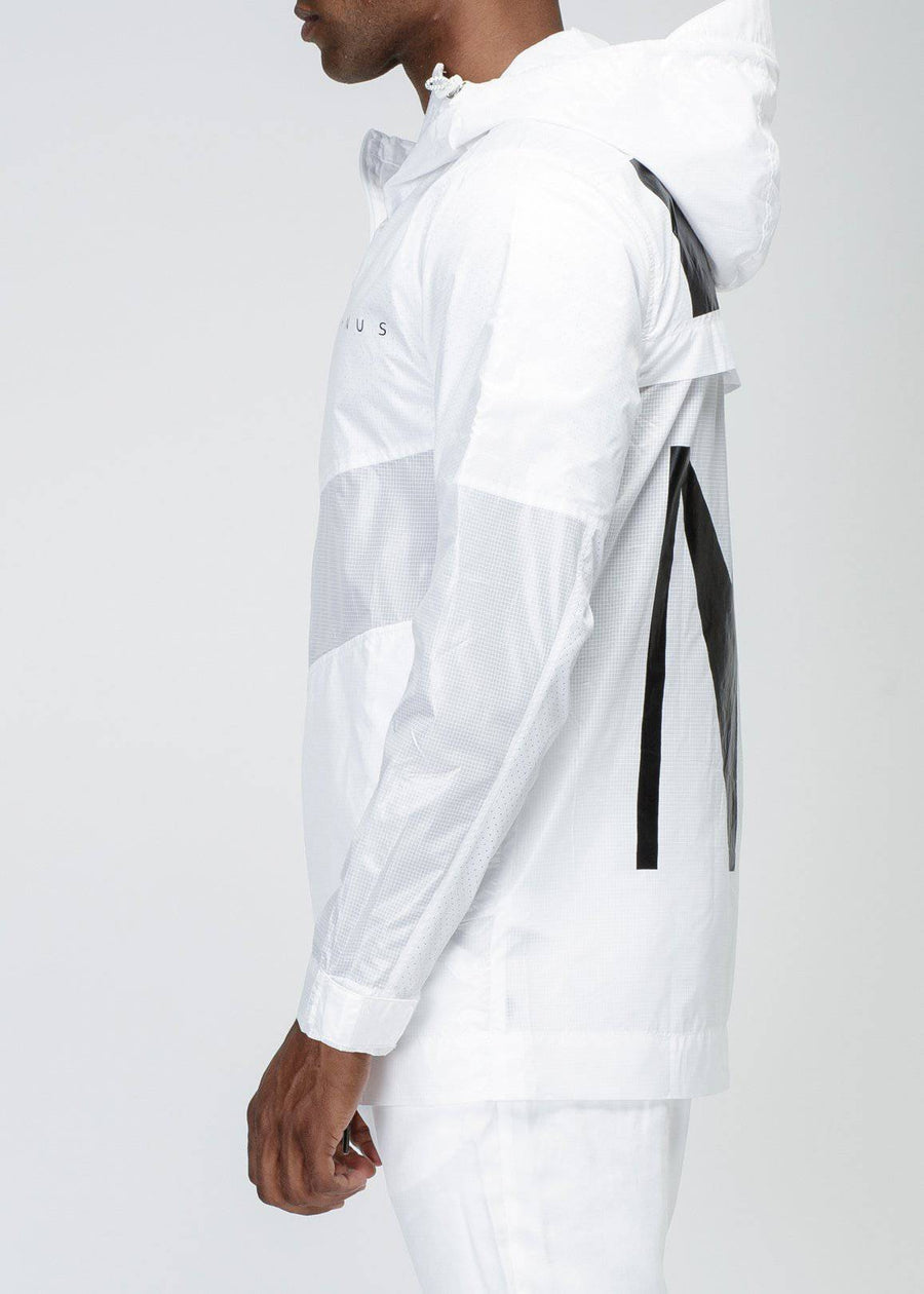 Konus Men's Hooded Windbreaker in White - shopatkonus