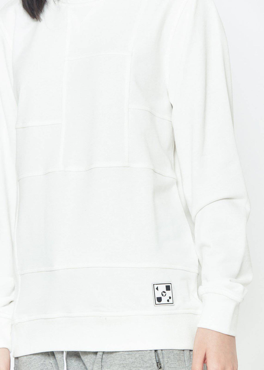 Konus Men's Sweatshirt w/ Paneling on Front  in White - shopatkonus
