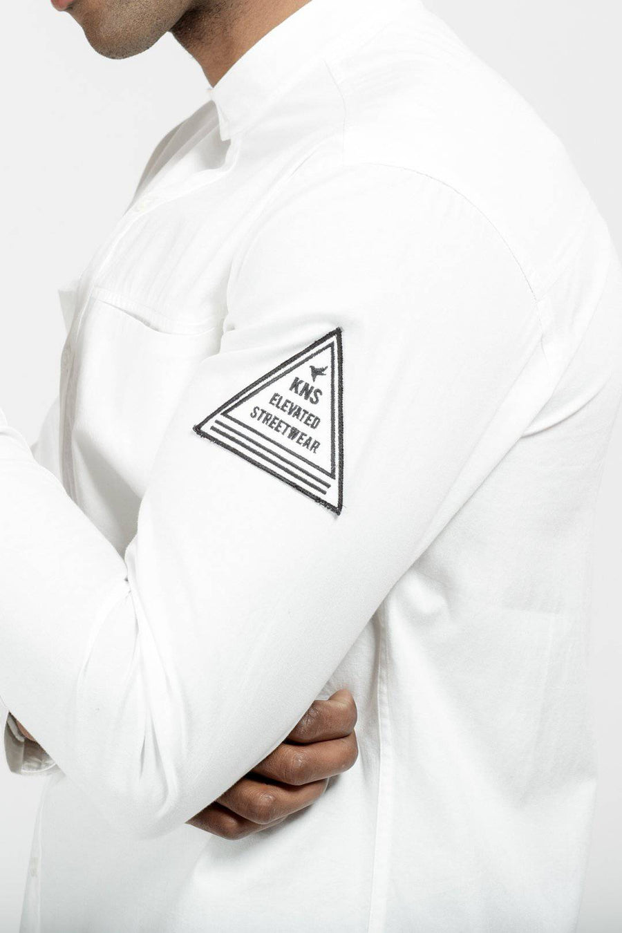 Konus Men's Long Sleeve Collar Shirt in White - shopatkonus