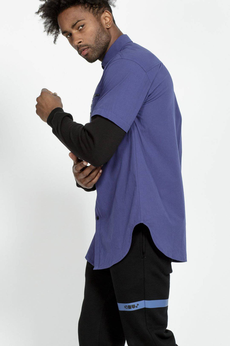 Konus Men's 2 Layer Shirt in Deep Cobalt - shopatkonus