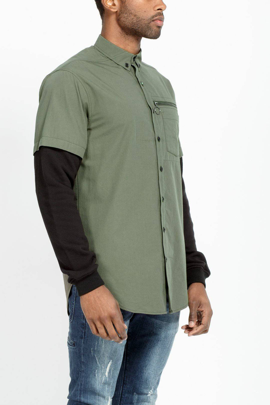 Konus Men's 2 Layer Shirt in Grape Leaf - shopatkonus