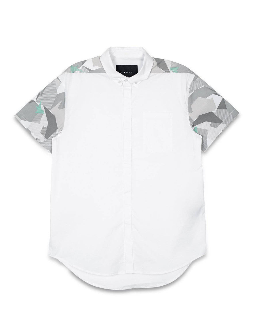 Konus Men's Short Sleeve Button Down Shirt in White - shopatkonus