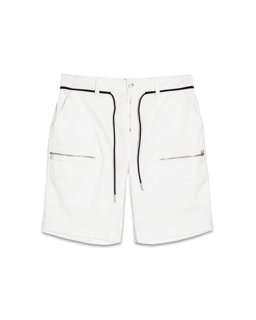 Konus Men's Zipper Cargo Shorts With Drawcord in White - shopatkonus
