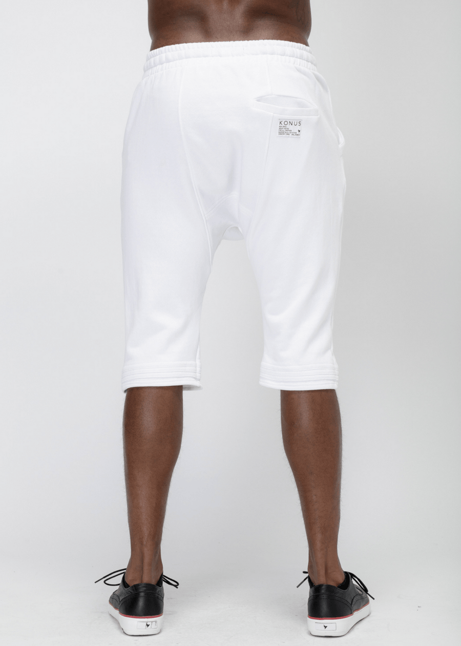Konus Men's Loose End Shorts in White - shopatkonus