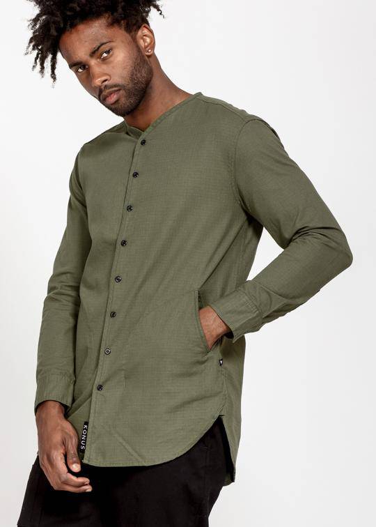 Konus Men's Rip Stop Liner Shirt in Olive - shopatkonus