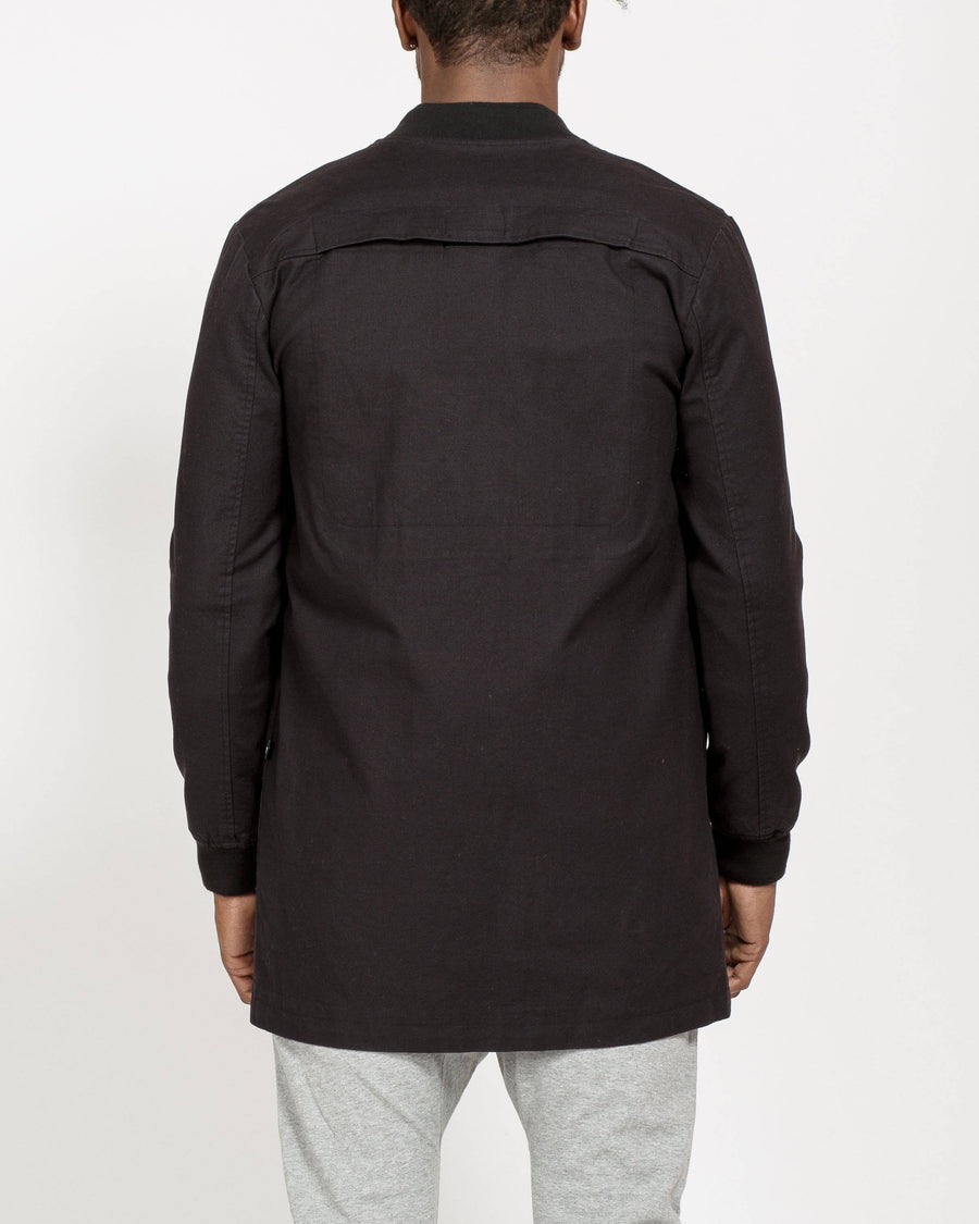 Konus Men's Elongated Twill Jacket in Black - shopatkonus
