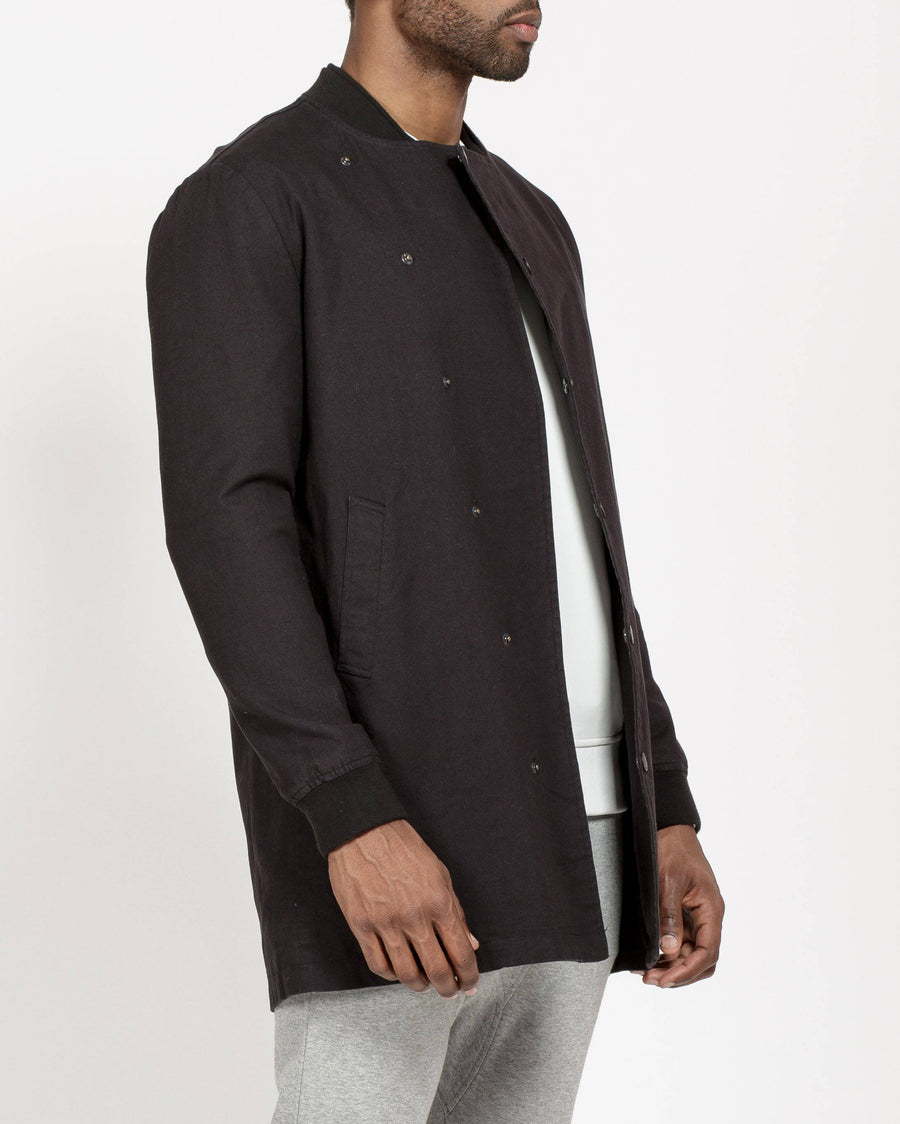 Konus Men's Elongated Twill Jacket in Black - shopatkonus