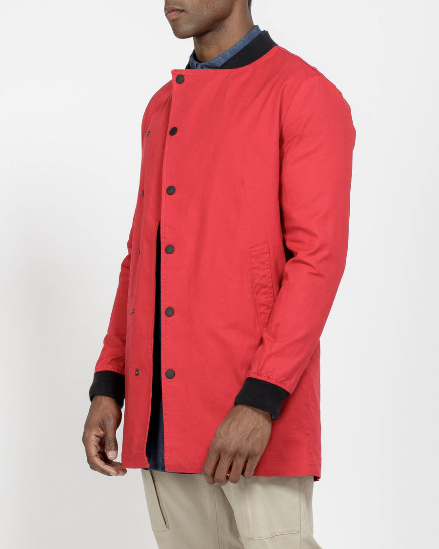 Konus Men's Elongated Twill Jacket in Red - shopatkonus