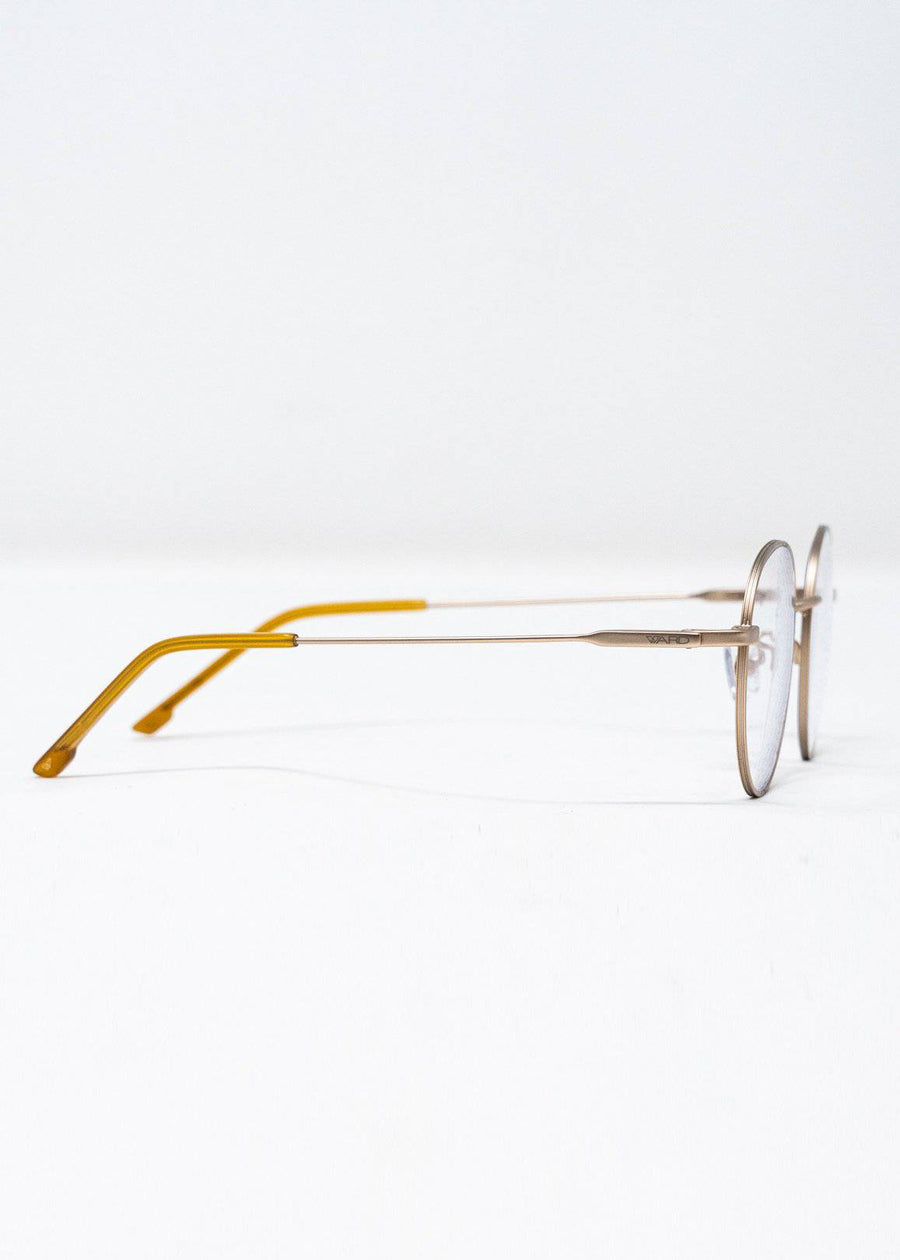 Ward Eyewear Blue Light Blocking Glasses in Baron Satin Gold - shopatkonus