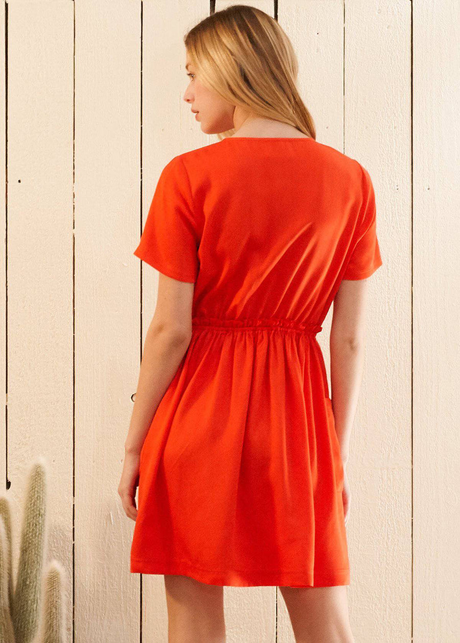 Short Sleeve Utility Dress in Poppy - shopatkonus
