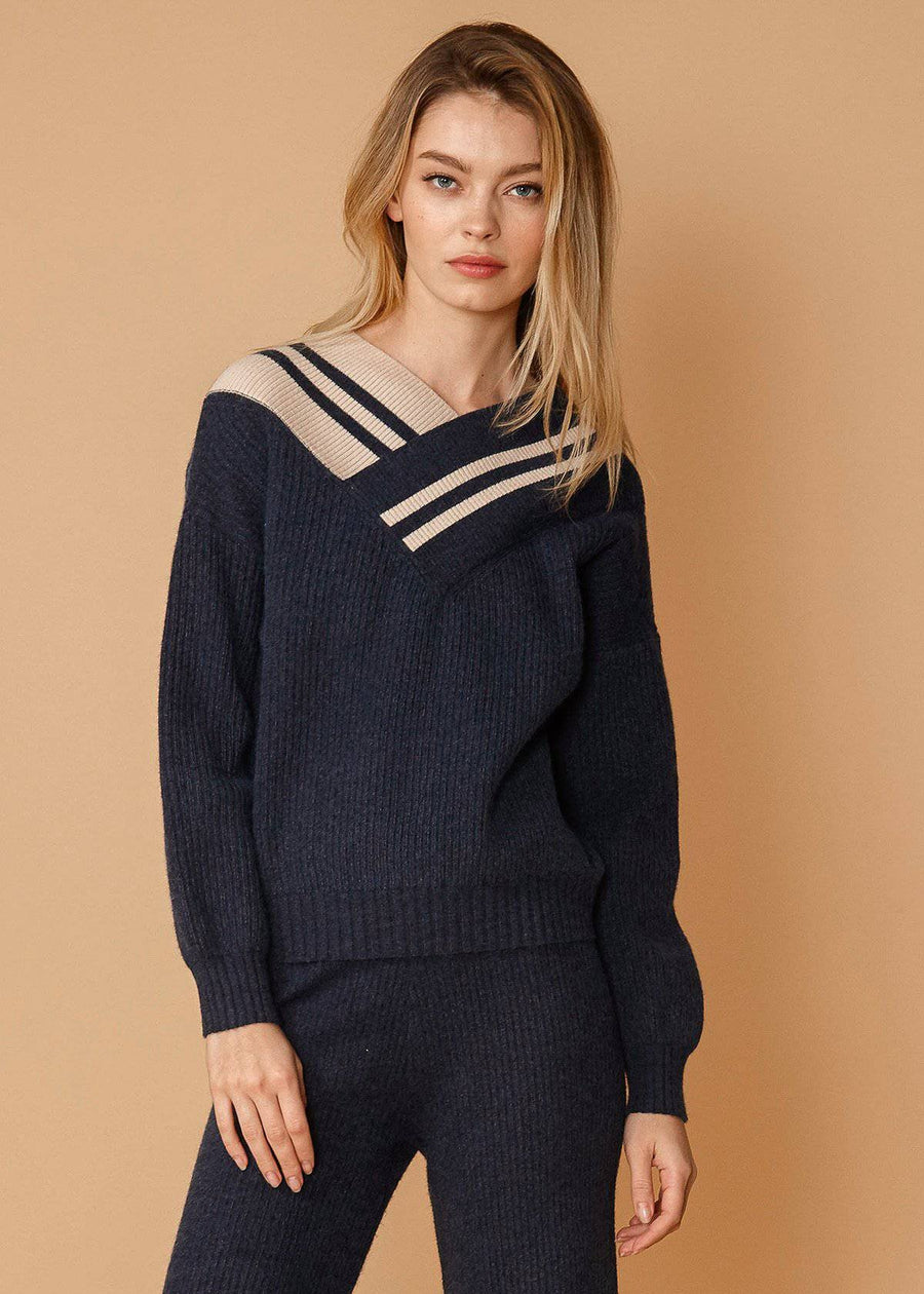 Varsity Sweater in Midnight - shopatkonus
