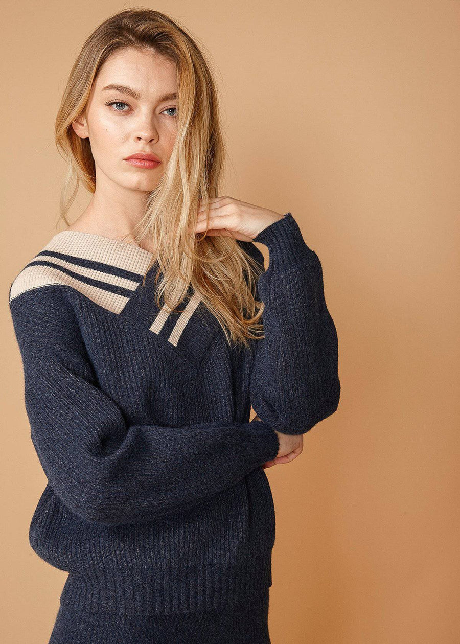 Varsity Sweater in Midnight - shopatkonus