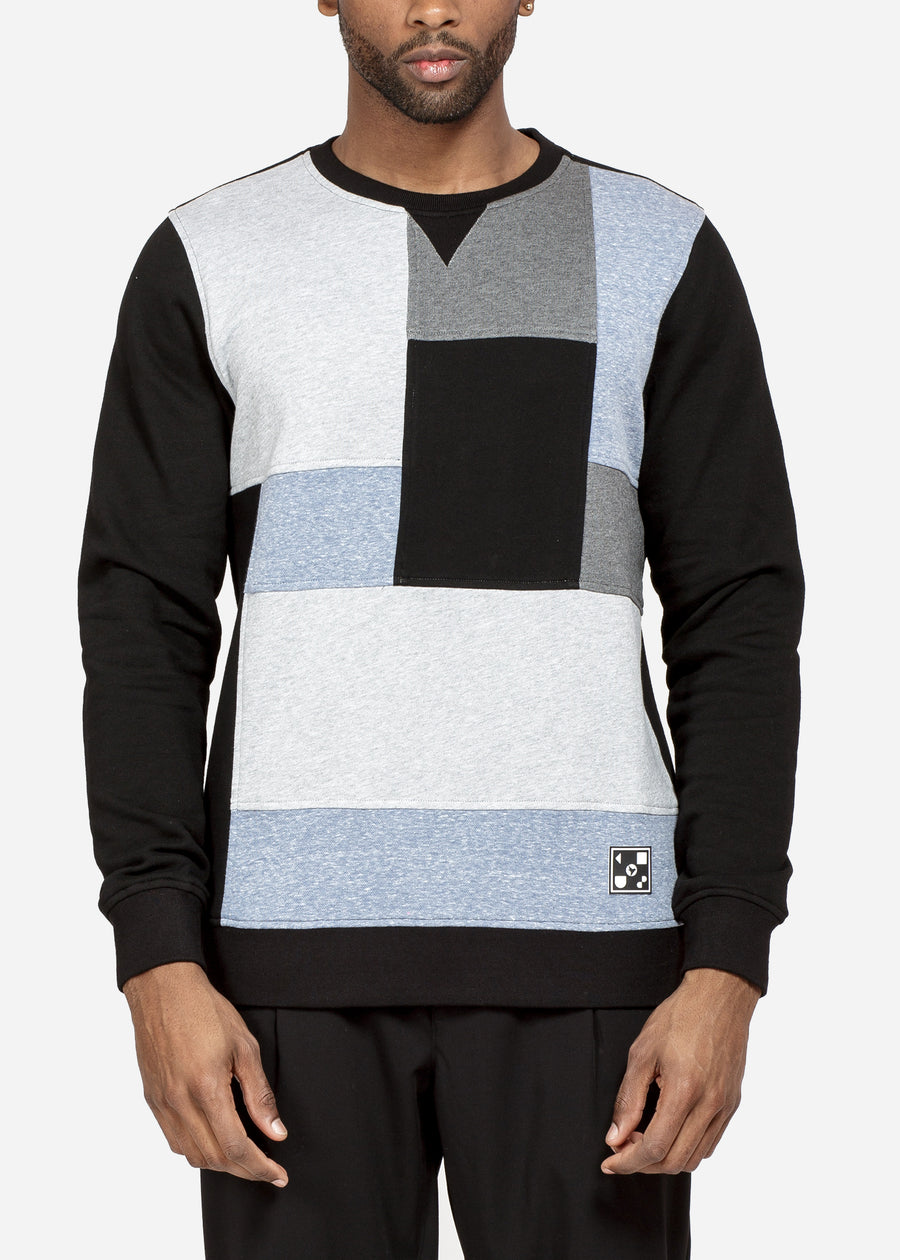 Konus Men's Sweatshirt w/ Panelling in Black - shopatkonus