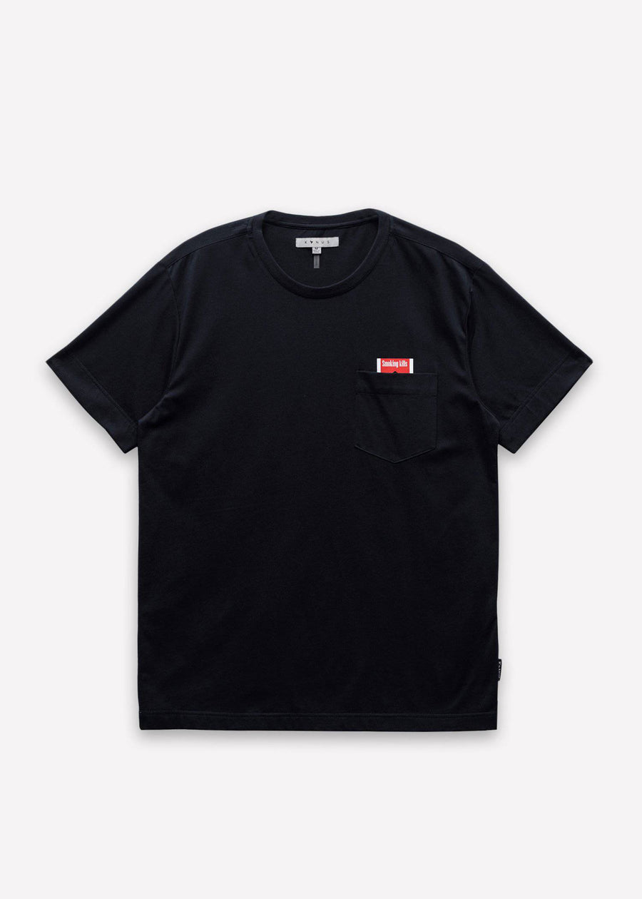 Men's Smoking Kills Pocket Tee in Black