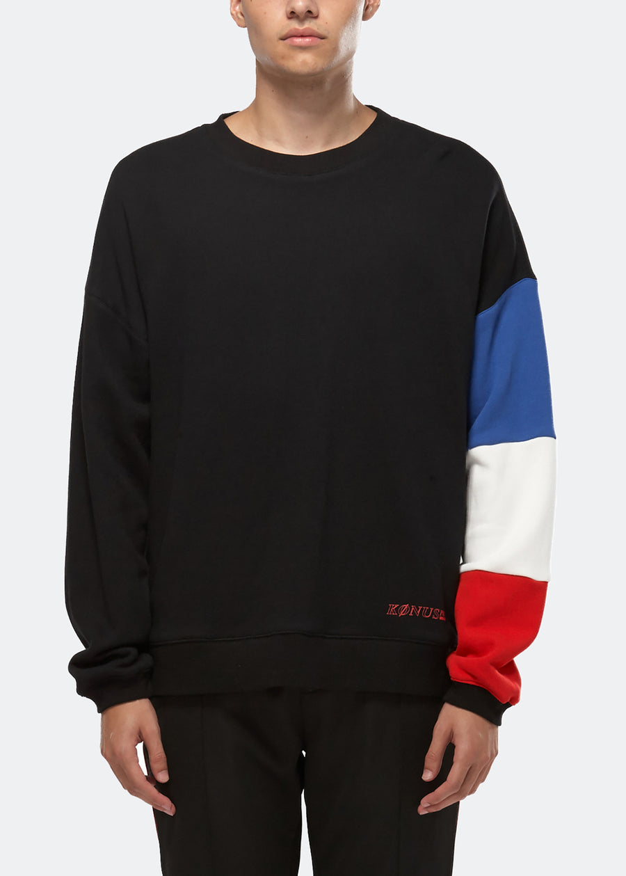Konus Men's Color Blocked Sweatshirt in Black - shopatkonus