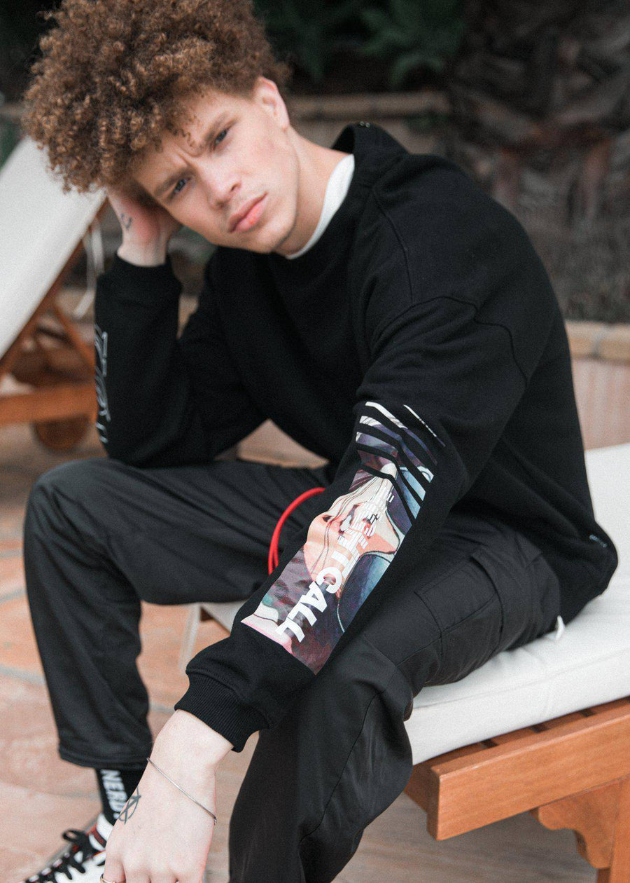 Konus Men's Oversize Sweatshirt In Black