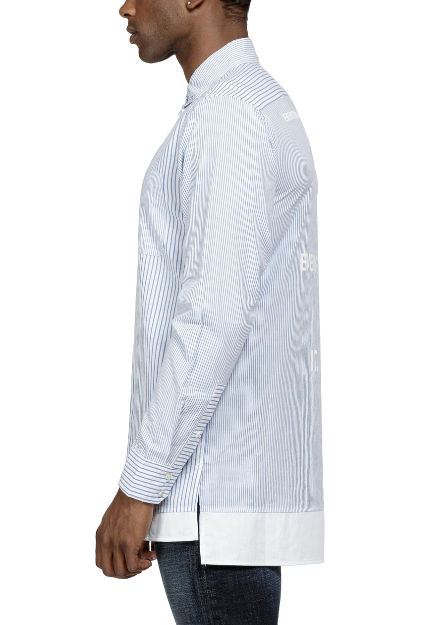 Konus Men's Patched Long Sleeve Zip Button Down Shirt - shopatkonus