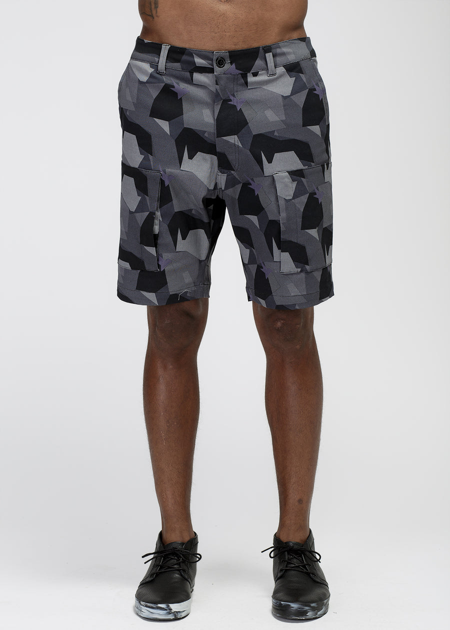 Konus Men's Digital Camo Cargo Shorts in Black - shopatkonus