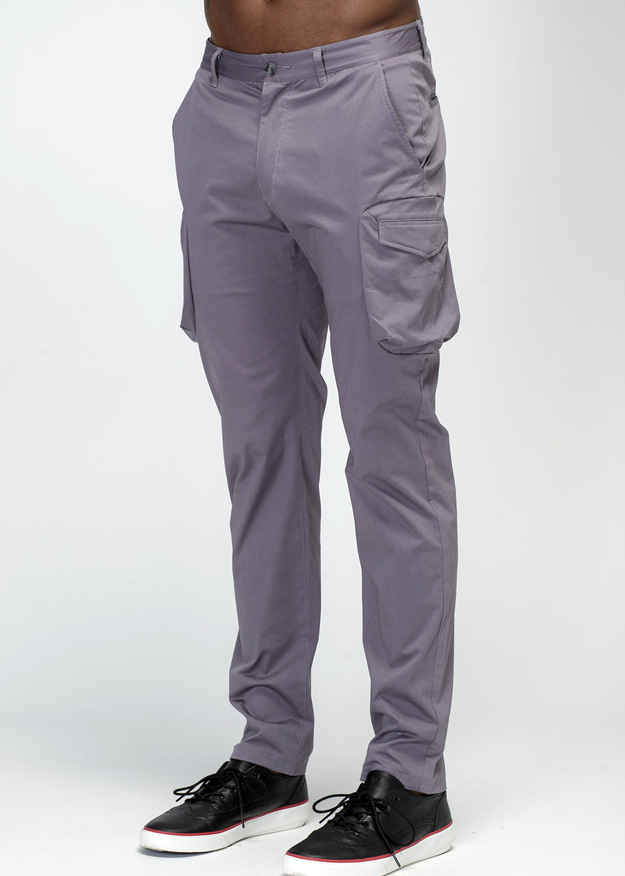 Konus Men's Cargo Pocket Jogger With Side Stripe in Purple - shopatkonus