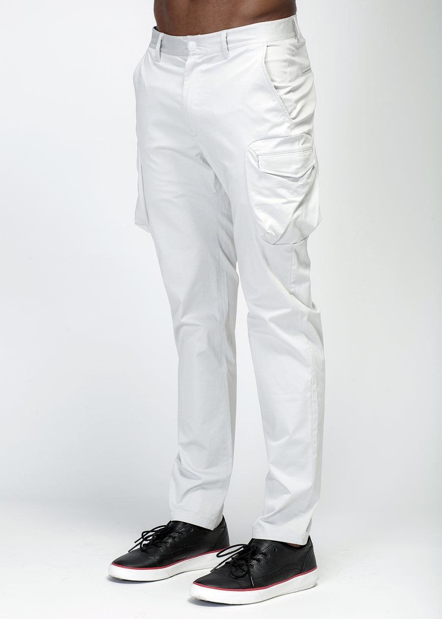 Konus Men's Cargo Pocket Jogger With Side Stripe in Gray - shopatkonus