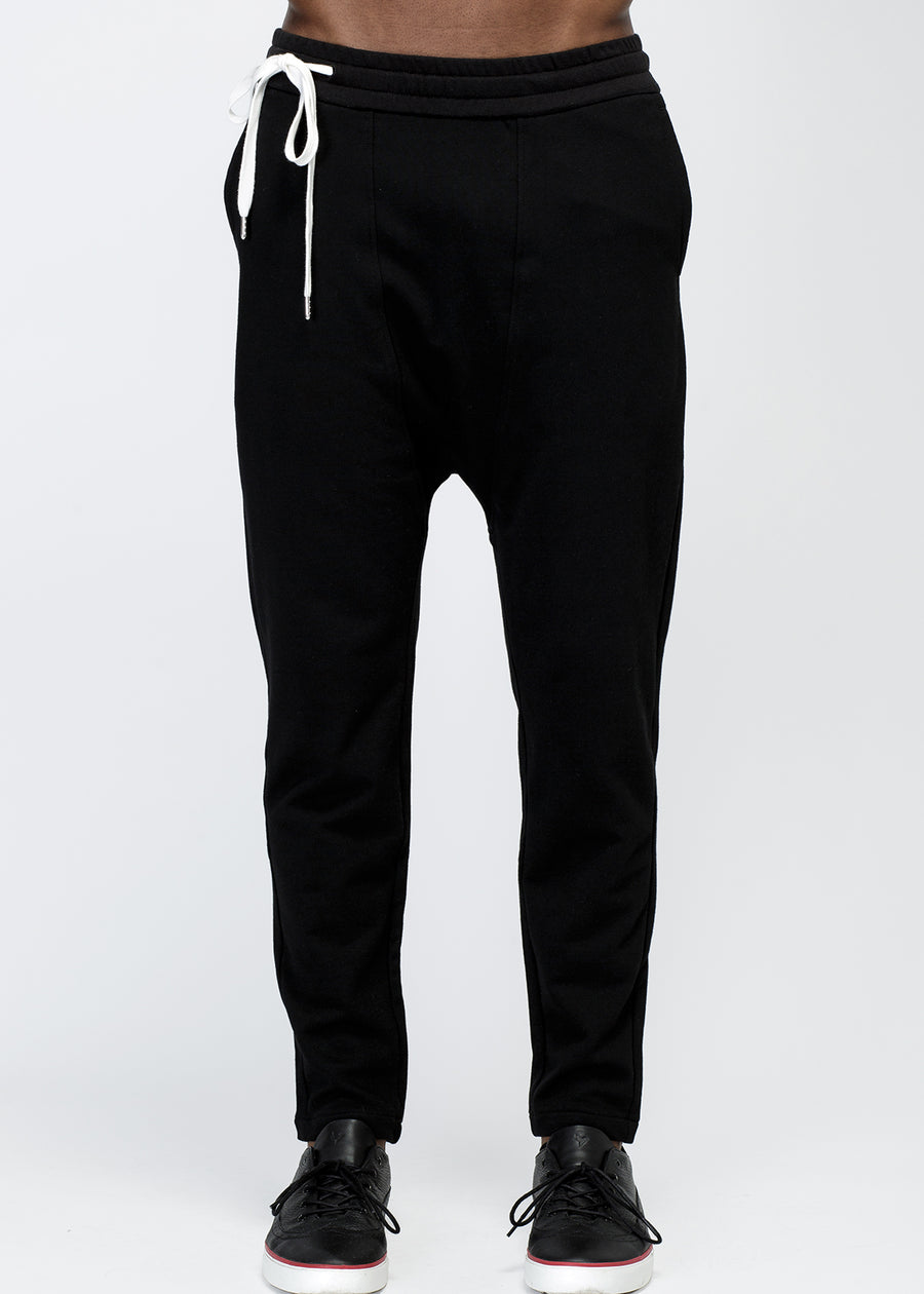 Konus Men's Drop Crotch Sweatpants in Black - shopatkonus