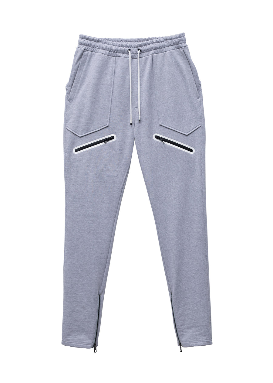 Konus Men's Heather Grey French Terry Sweatpants w/ Zipper Pockets - Shop at Konus
