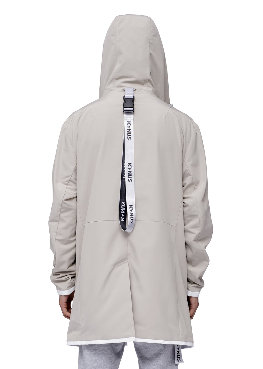 Men's Water Repellent Hooded Jacket in Ivory - shopatkonus