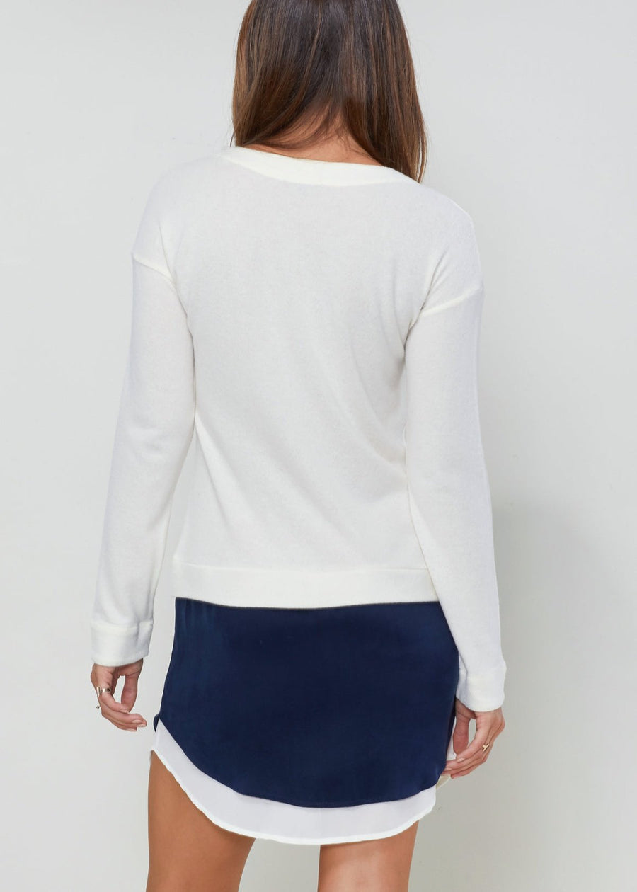 Women Twofer Pullover Sweater Dress - shopatkonus