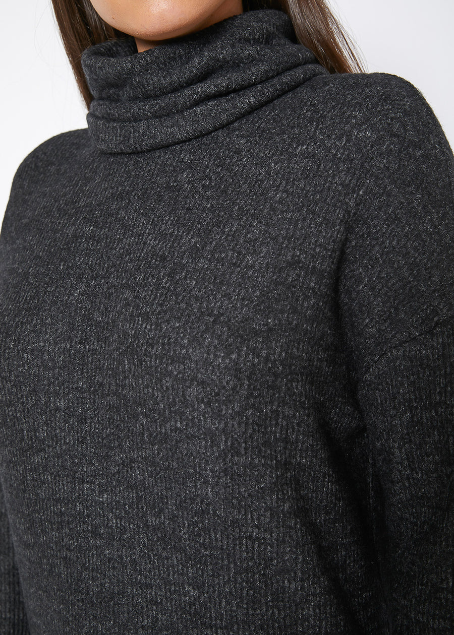 Women's Turtle Neck Midi Sweater Dress - shopatkonus