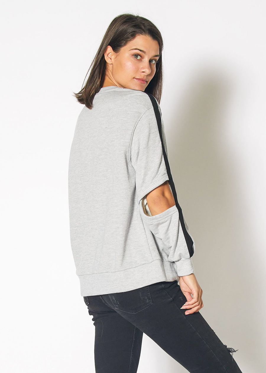 Cold Elbow Sweatshirt in Heather Grey - shopatkonus