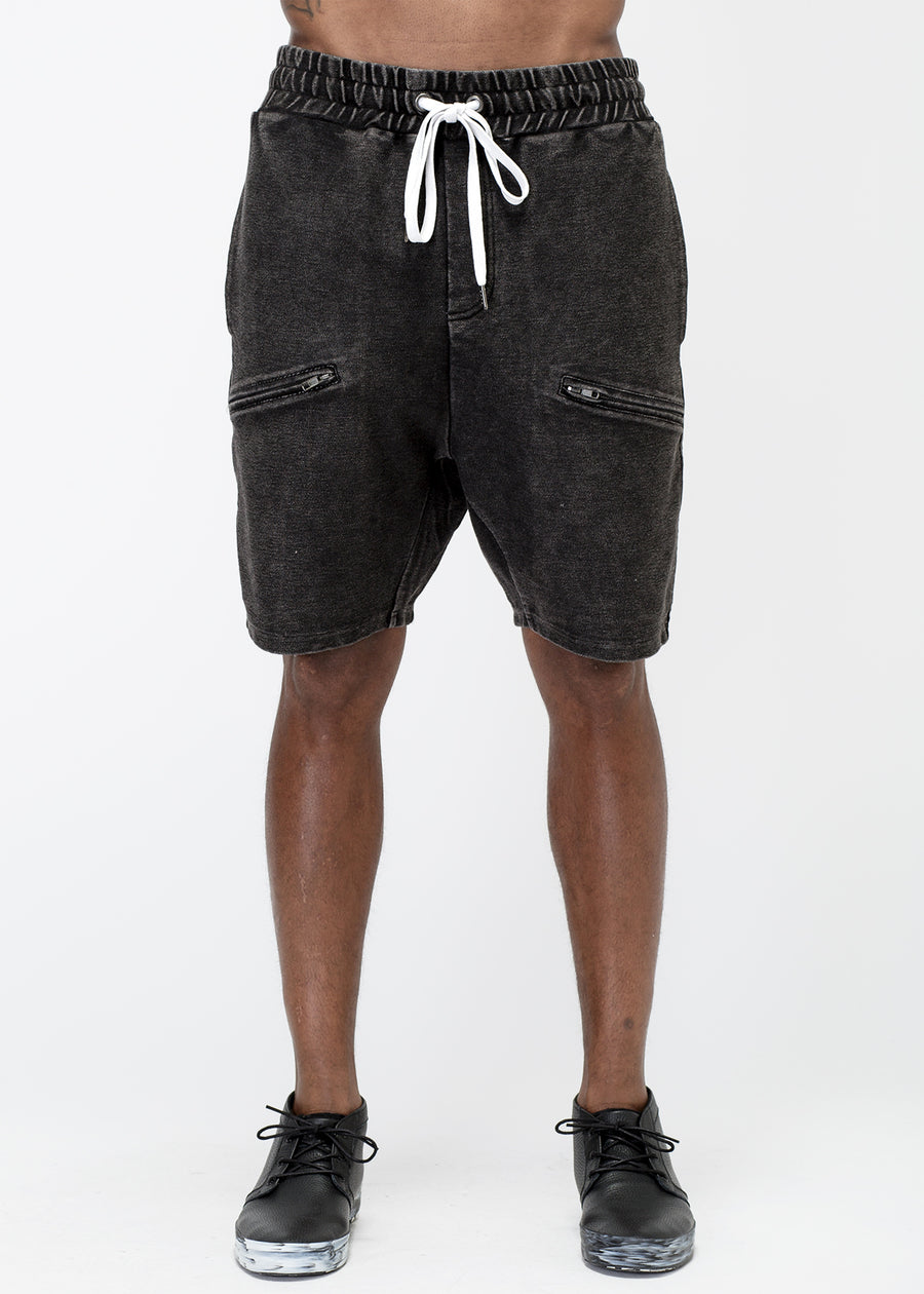 Konus Men's Heavy Denim Knit Shorts in Black - shopatkonus