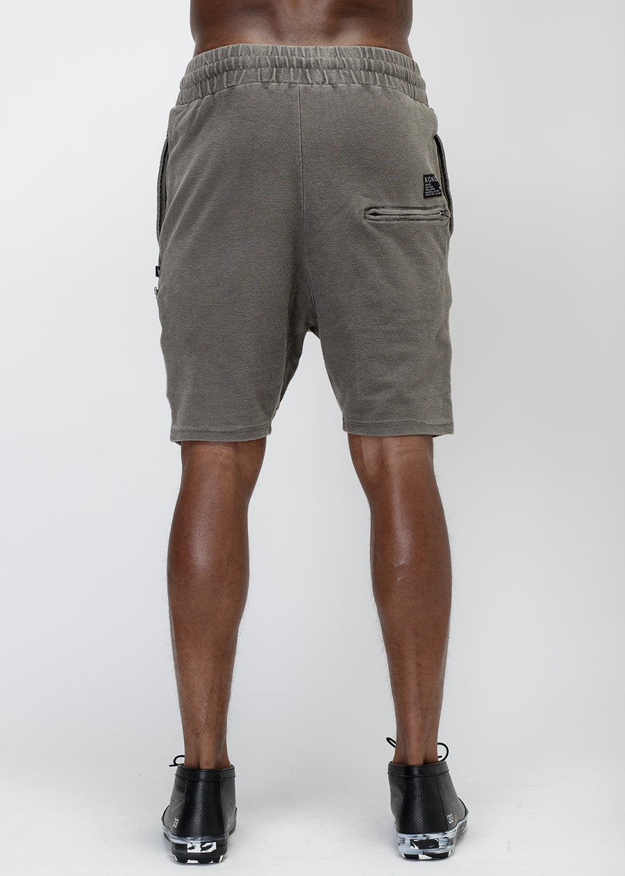 Konus Men's Heavy Denim Knit Shorts In Grey - shopatkonus