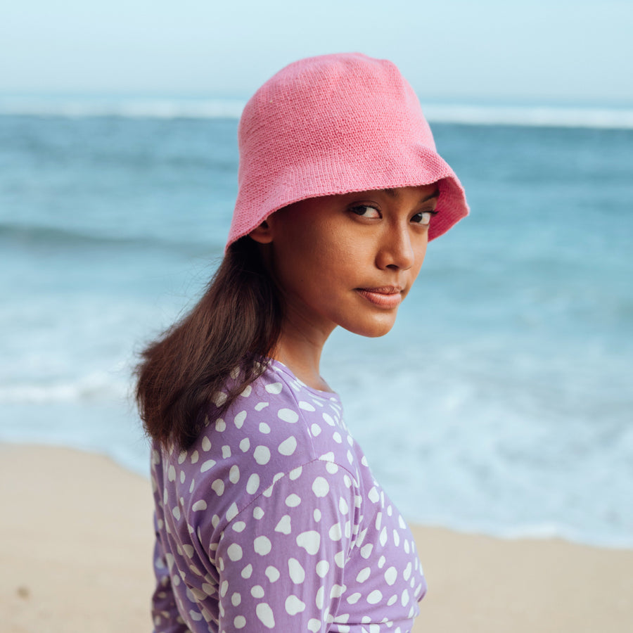 FLORETTE Crochet Bucket Hat, in Pink by BrunnaCo - shopatkonus