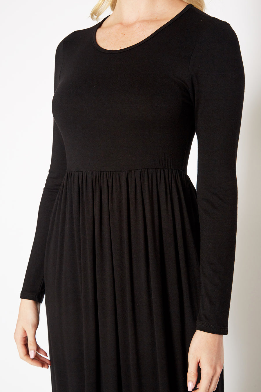 Bellatrix Basic Long Sleeve Fit & Flare Maxi Dress - shopatkonus