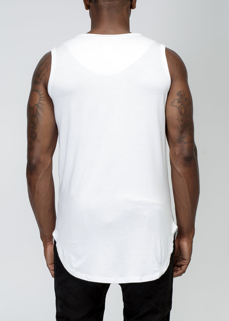 Konus Men's Tank Top with Accent Label in White - shopatkonus