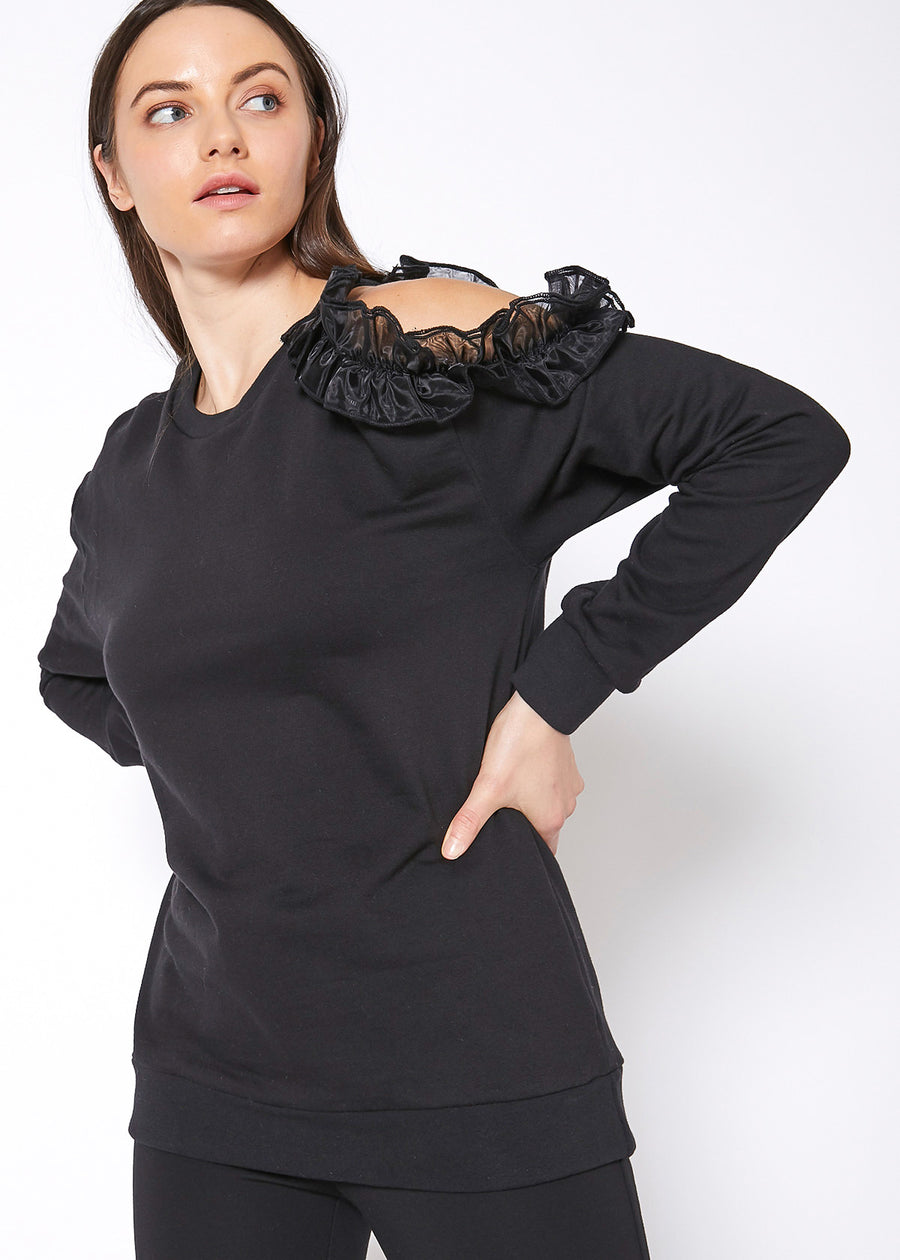 Women's One Shoulder Detail Sweatshirt - shopatkonus