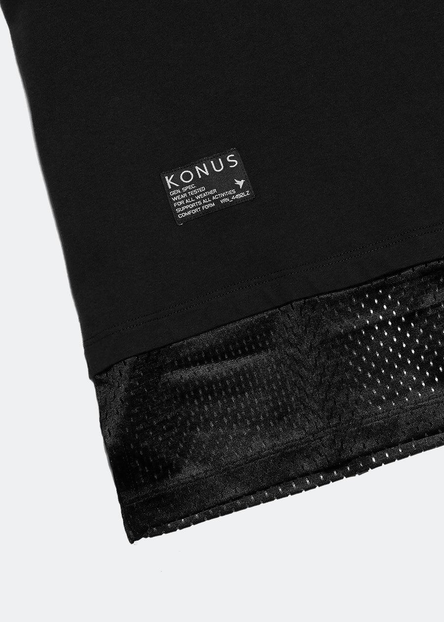 Konus Men's Mesh Contrast Muscle Tank Top In Black - shopatkonus