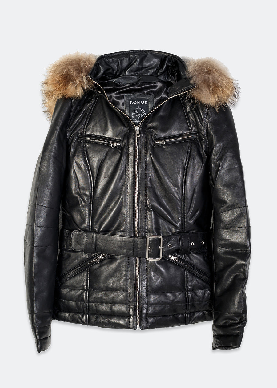 Konus Women's 100% Genuine Leather Jacket - shopatkonus