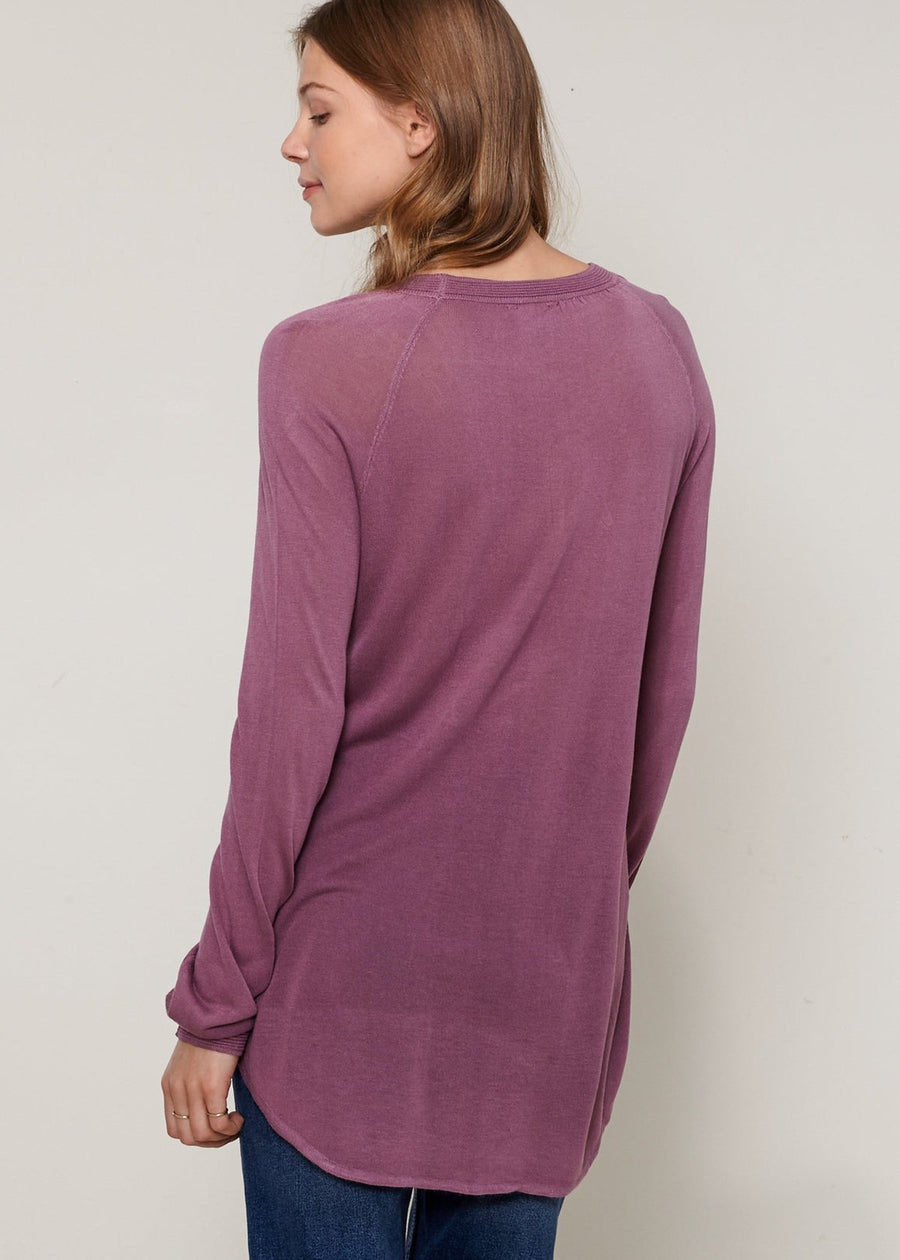 Women's Wrap Hem Sweater In Fig - shopatkonus